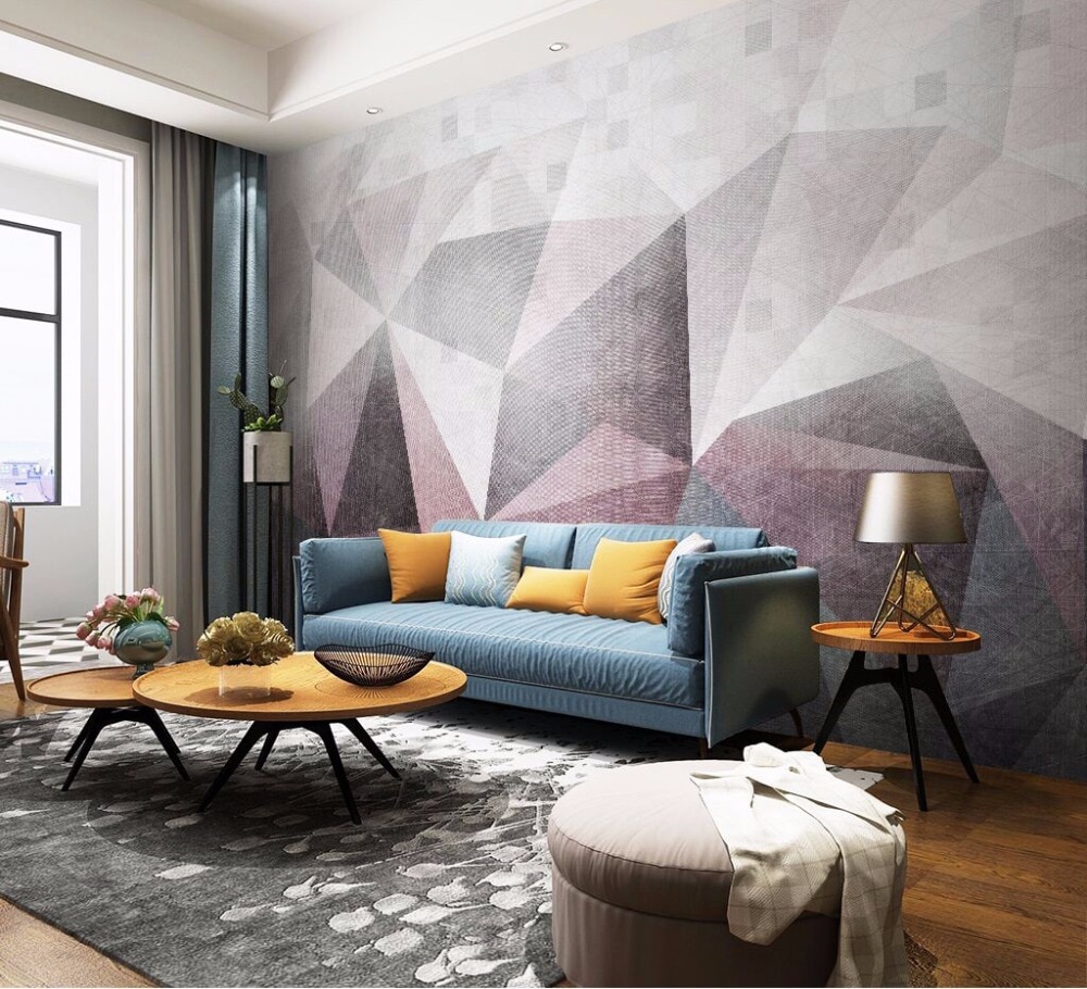 papel tapiz sala de estar cv con patrón abstracto