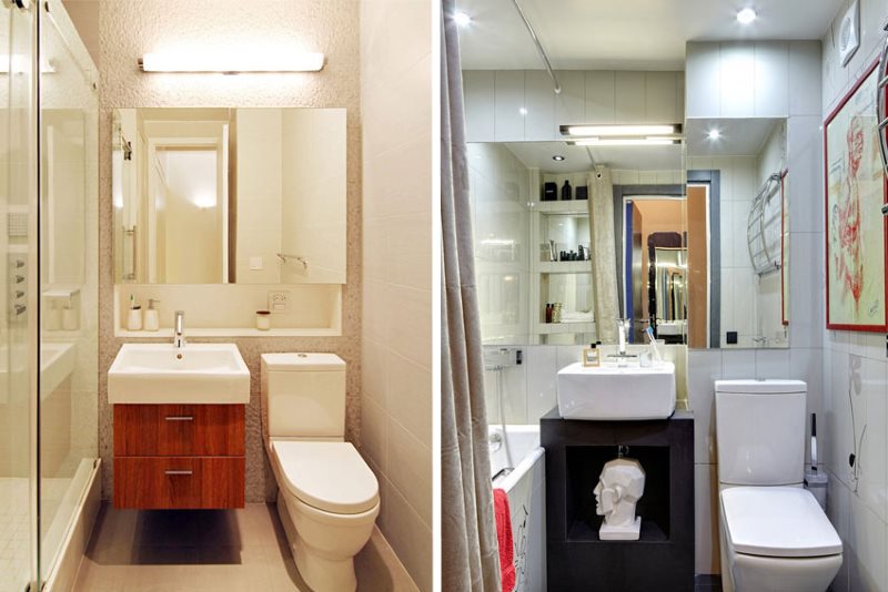 Kompaktās vannas istabas apgaismojuma iespējas