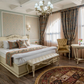neoklasyczny projekt sypialni