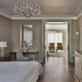 neoclassical bedroom parquet