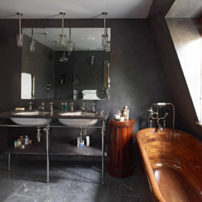 Rūpnieciskā stila vannas istabas dizains