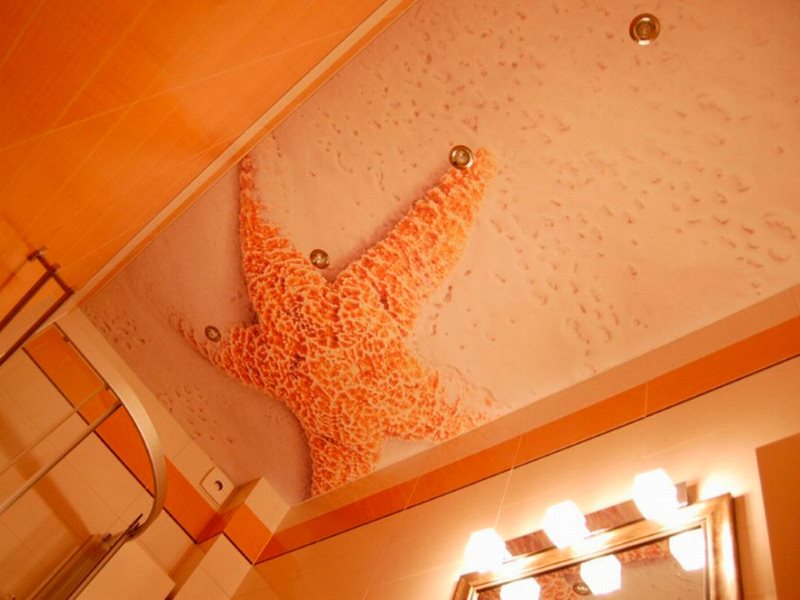 Fotoğraf baskısı ile tavanda fotoğraf denizyıldızı