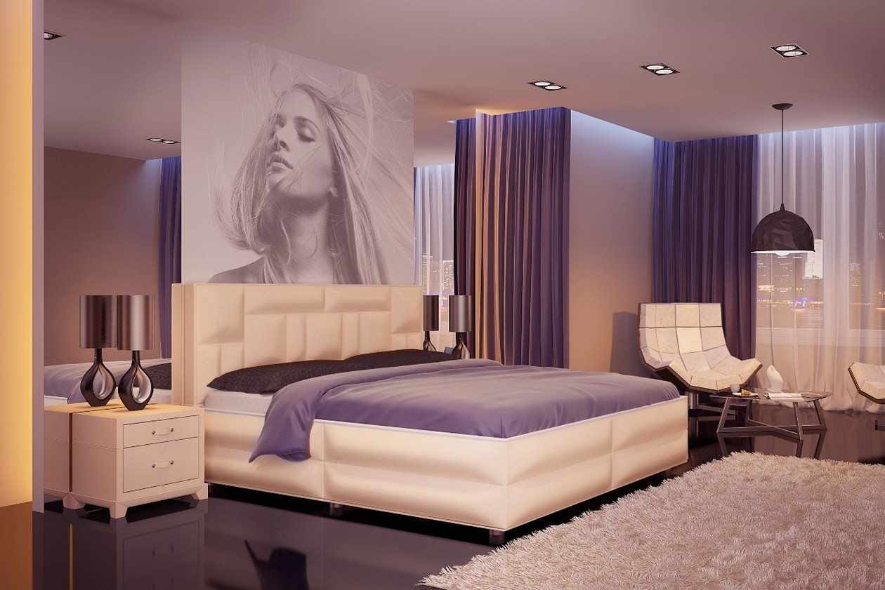photo ng lilac bedroom