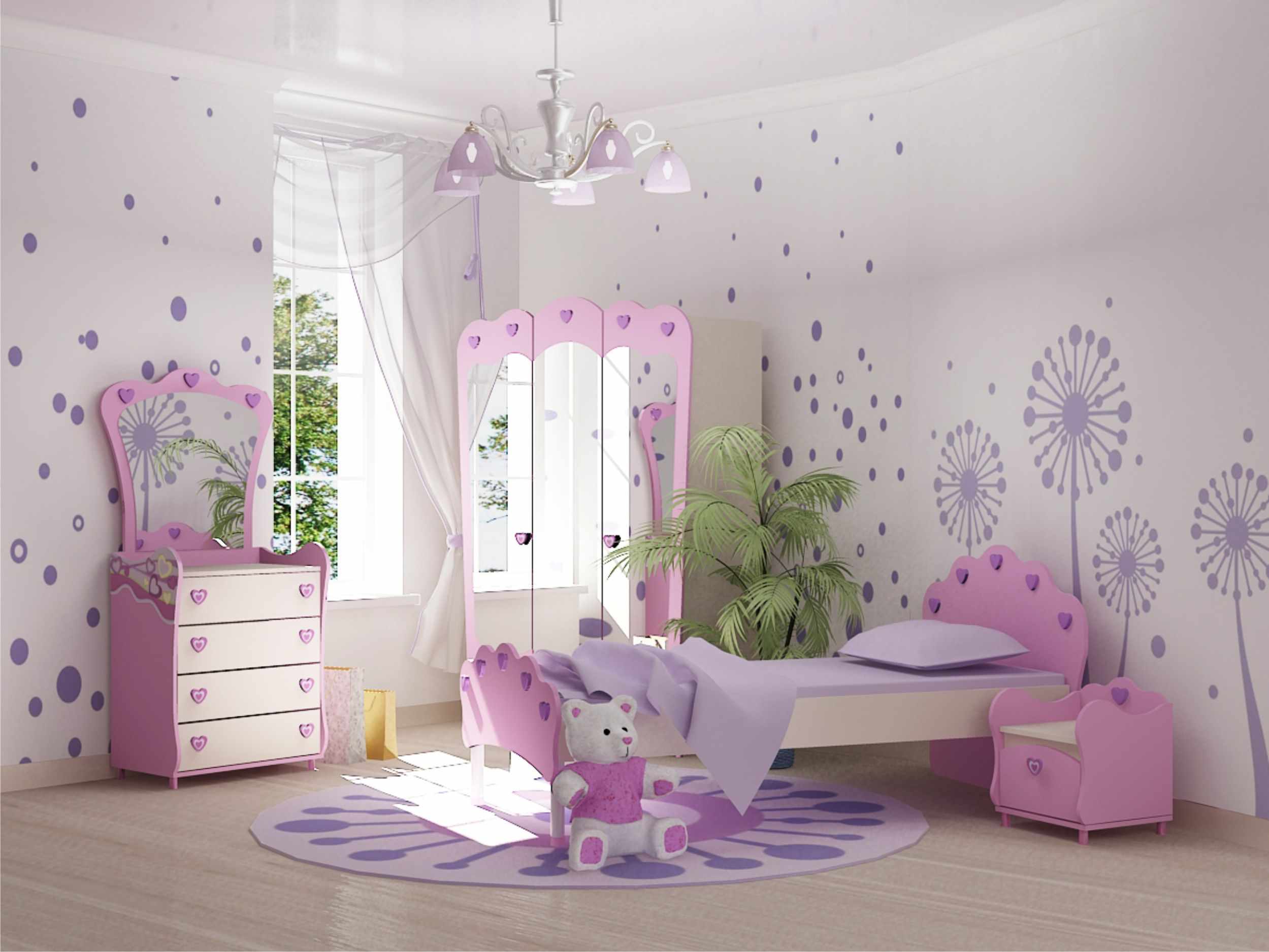 gyermek lila hálószoba