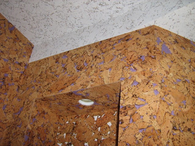 Plafond en liège à l'intérieur des toilettes