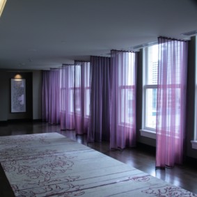 curtains in the hallway in a private house