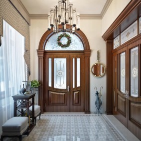 curtains in the hallway in a private house decor