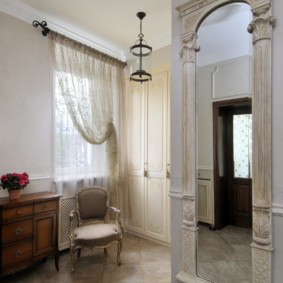 curtains in the hallway in a private house photo design