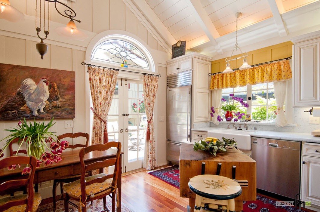 curtains in the hallway in a private house