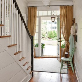 curtains in the hallway in a private house