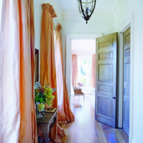 curtains in the hallway in a private house