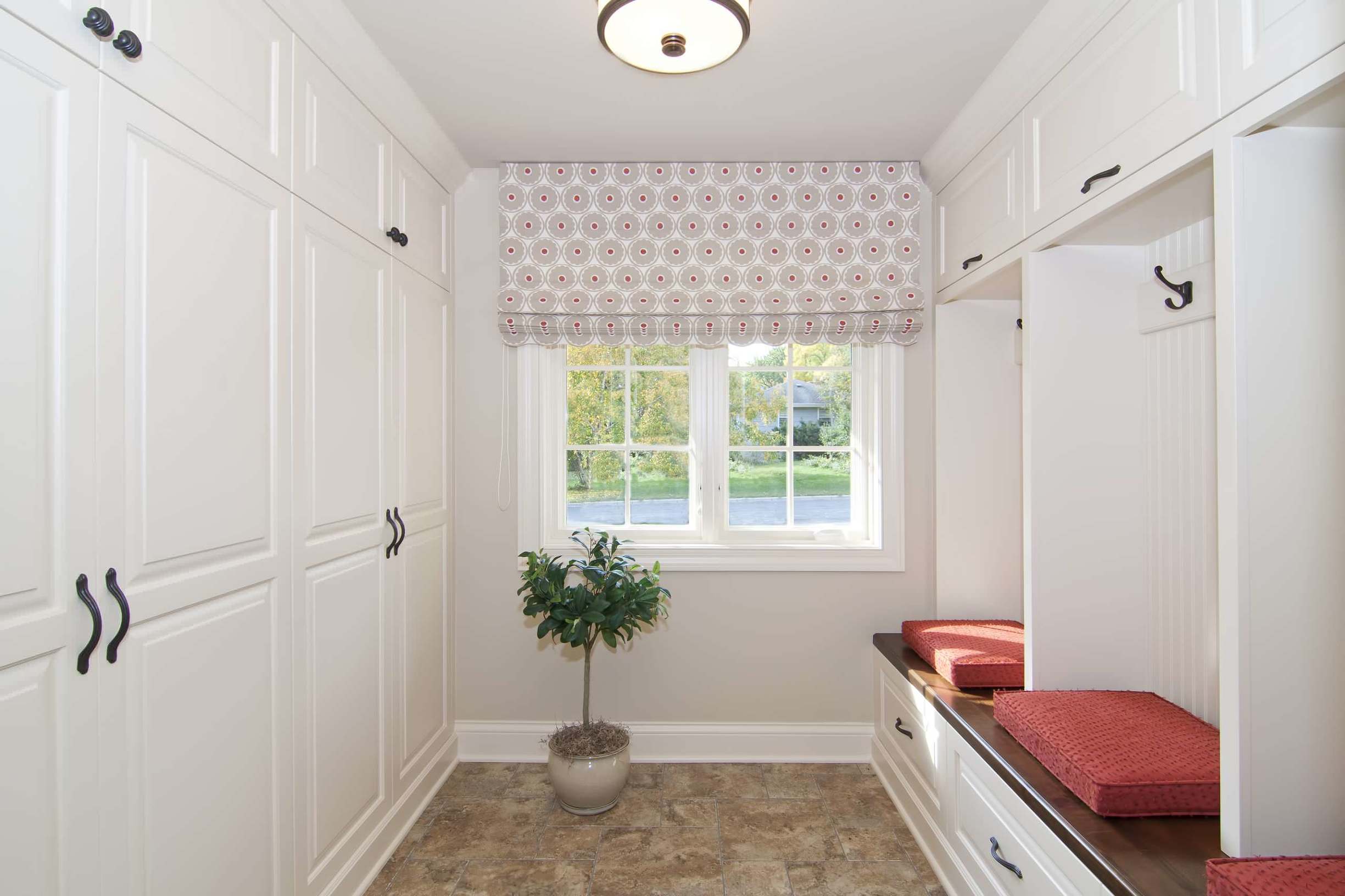 curtains in the hallway in a private house