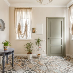 curtains in the hallway in a private house types of photos