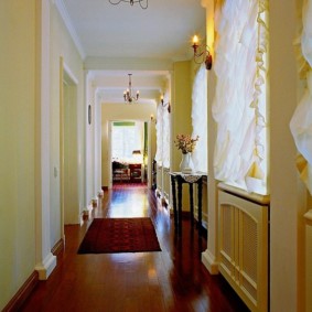 curtains in the hallway in a private house design photo