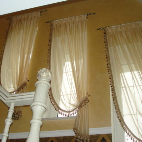curtains in the hallway in a private house design ideas
