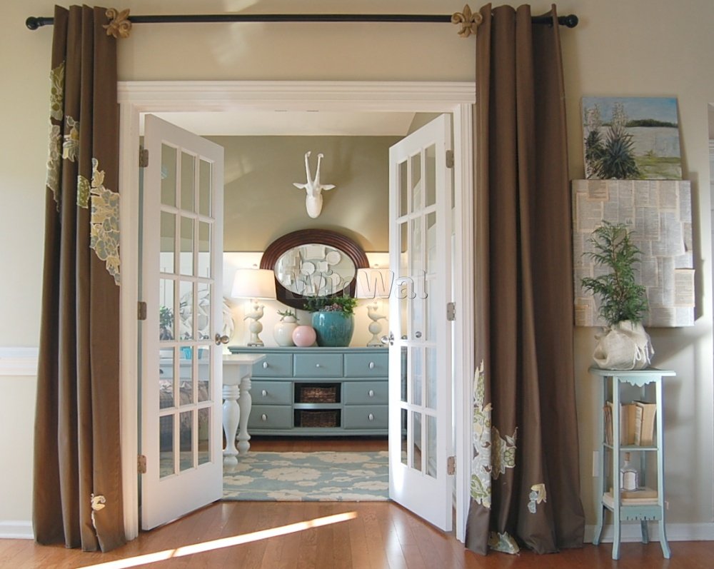 curtains in the hallway in a private house design