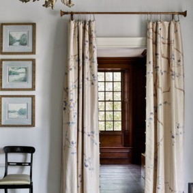 curtains in the hallway in a private house photo