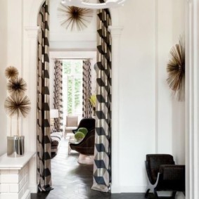 curtains in the hallway in a private house interior ideas