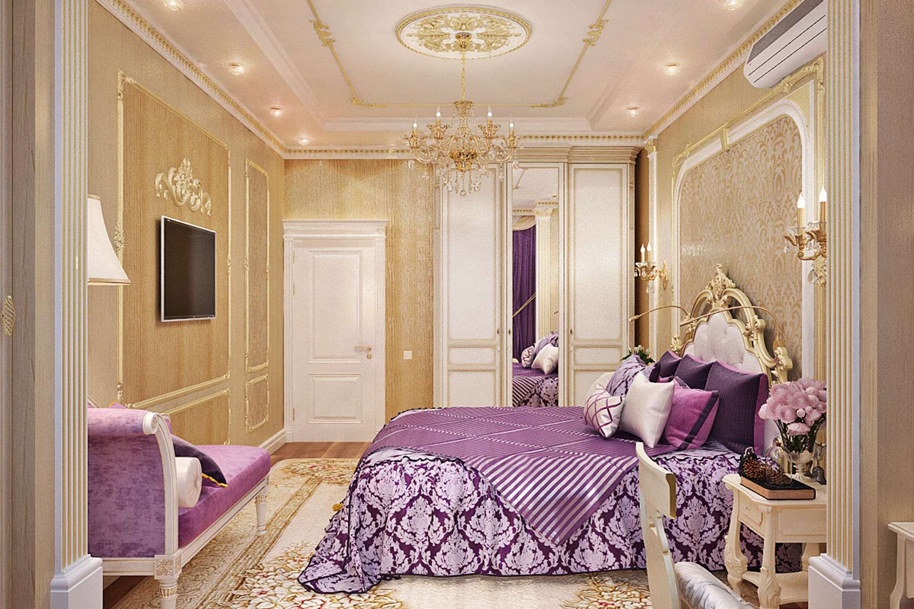 lilac bedroom decor photo