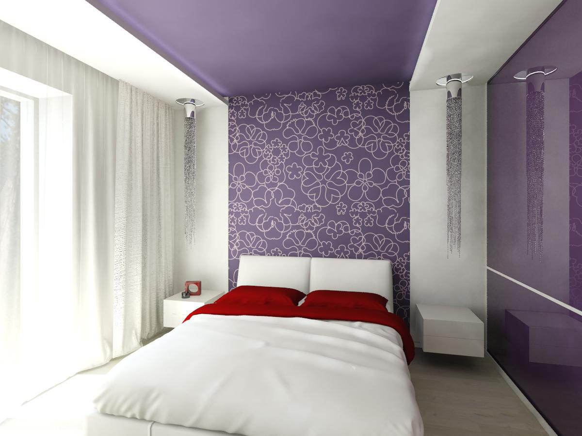 mga ideya sa dekorasyon ng lilac bedroom