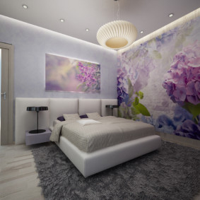 mga ideya sa interior ng lilac bedroom