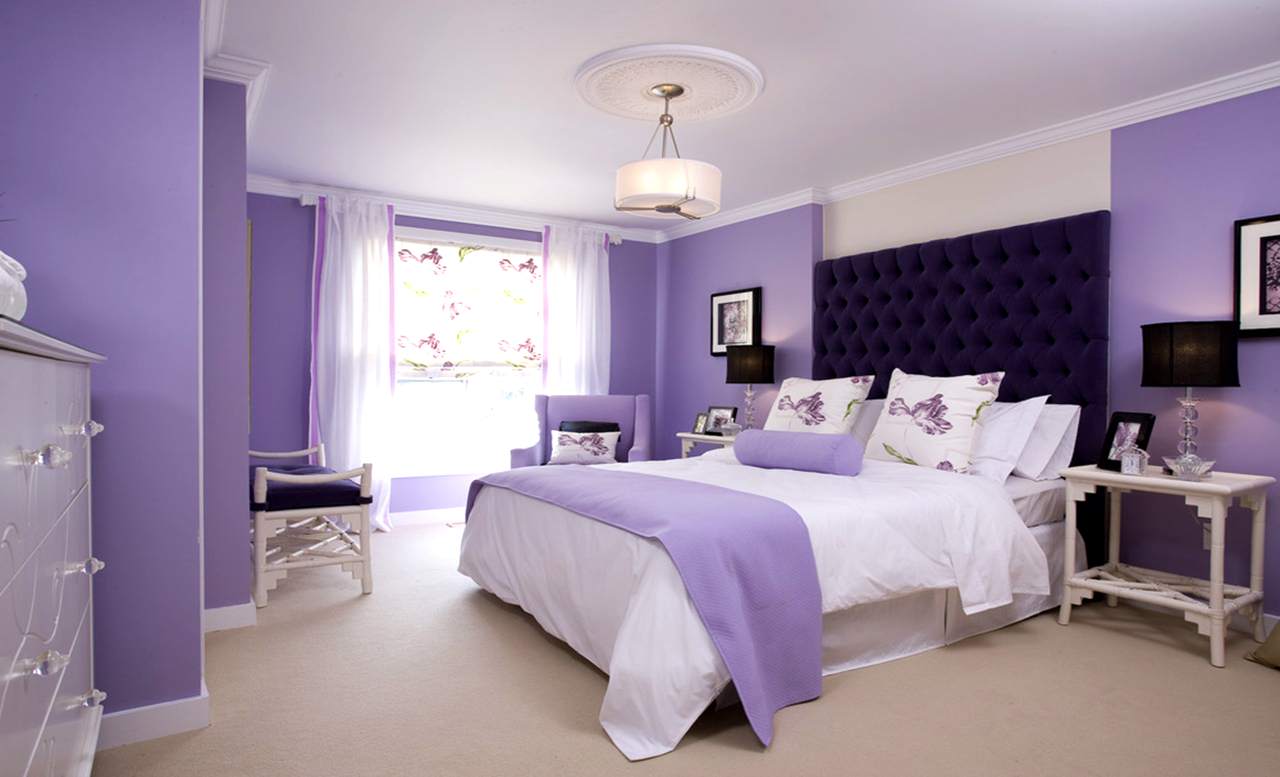 mga pagpipilian sa lilac bedroom