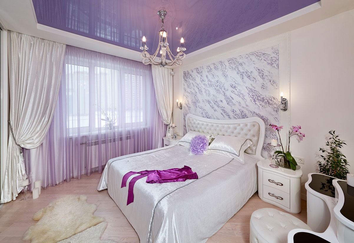 phòng ngủ màu hoa cà