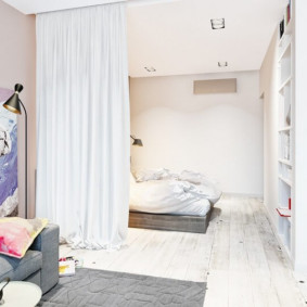 спаваћа соба-дневни боравак 18 м² идеје за декор