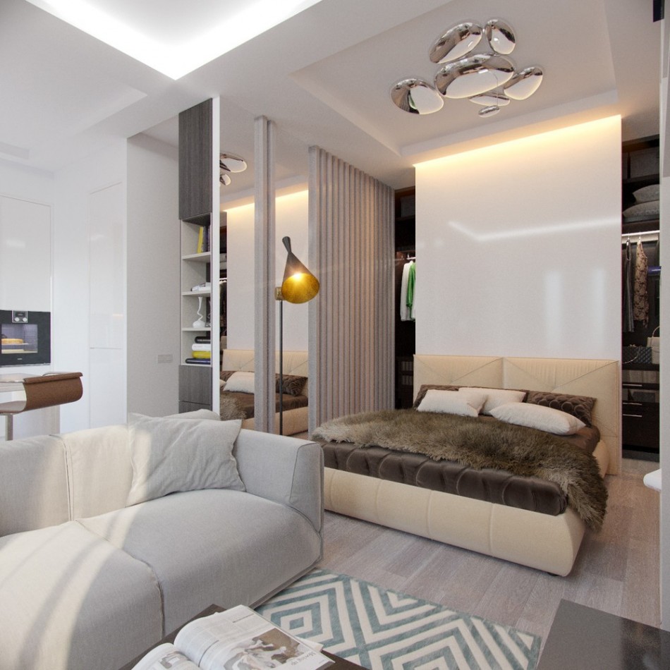 hálószoba-nappali 18 négyzetméter design fotó