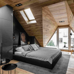 ภาพการออกแบบห้องนอนห้องใต้หลังคา