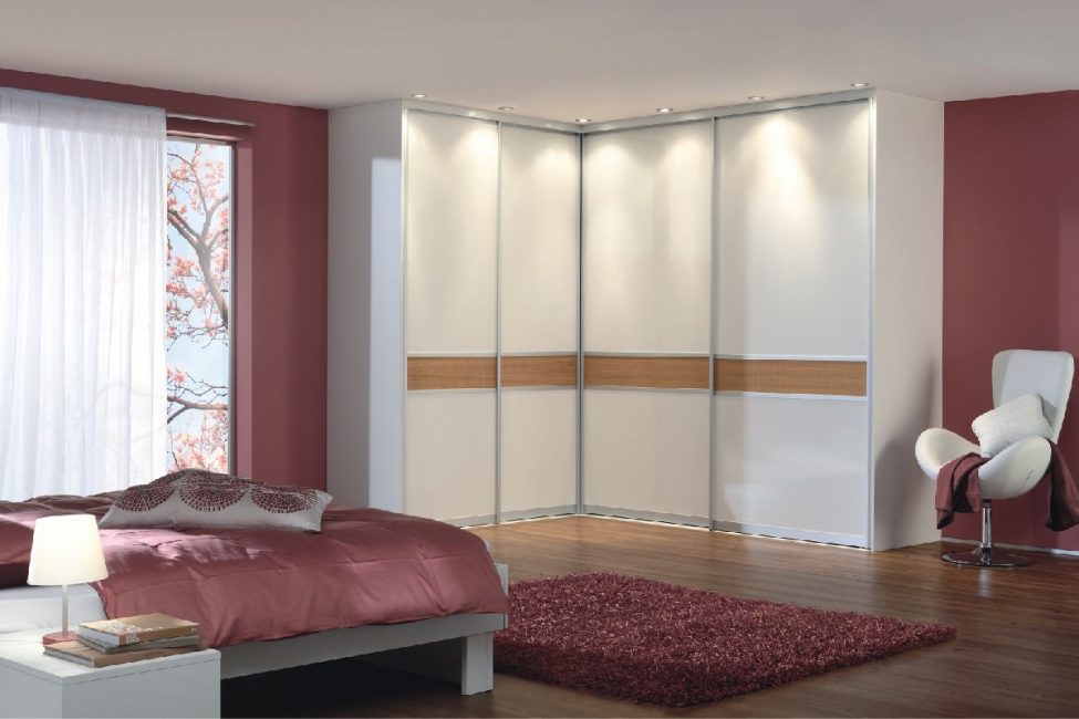 bedroom with corner wardrobe photo decor