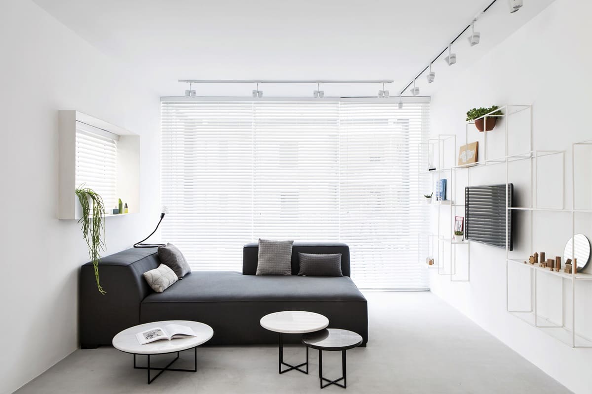 interiér minimalistický nápad spálne