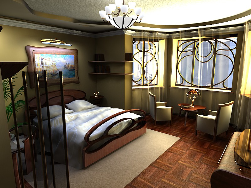 Spavaća soba u Art Nouveauu