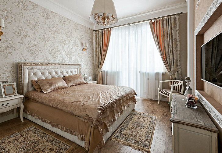 neoklasicisma guļamistabas dekors