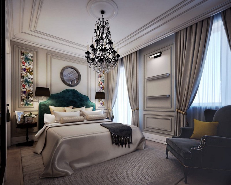 neoklasyczny projekt fotografii sypialni