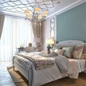 neoklasicisma guļamistabas interjera foto