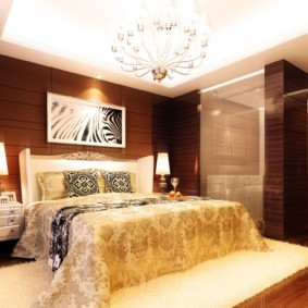 neoklasicisma skats uz guļamistabas interjeru