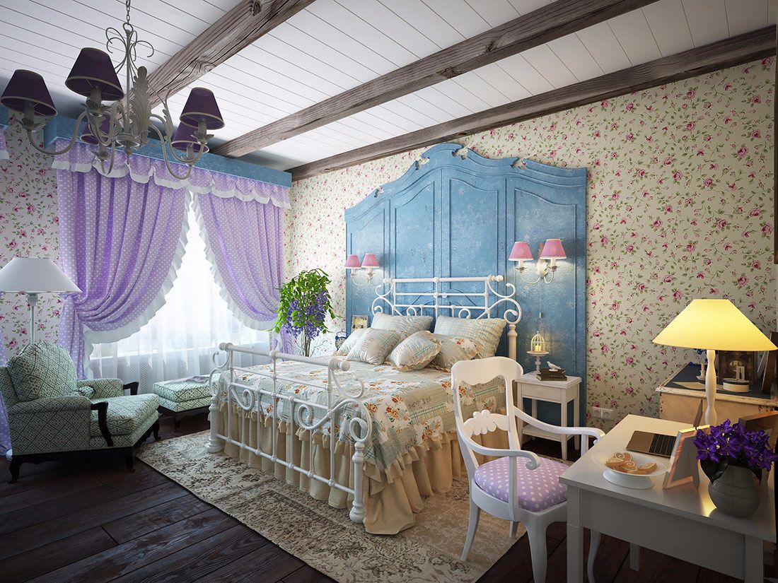 Provence style bedroom photo interior