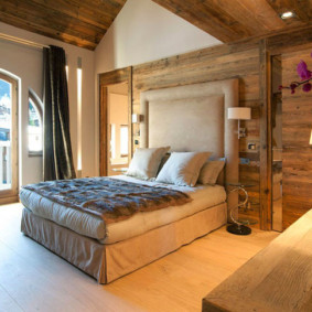 Conception de photo de chambre à coucher de chalet