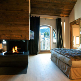 chalet style bedroom view ng mga ideya