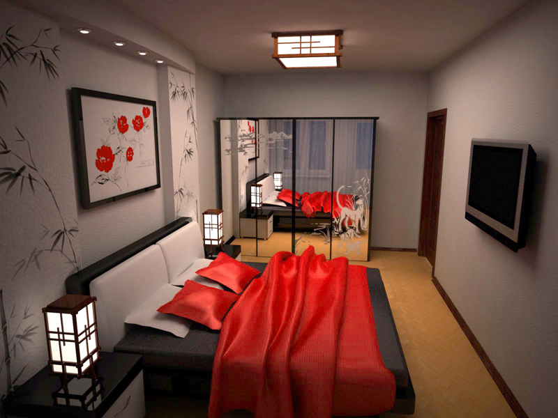 Ιαπωνική διακόσμηση σπιτιού υπνοδωματίου
