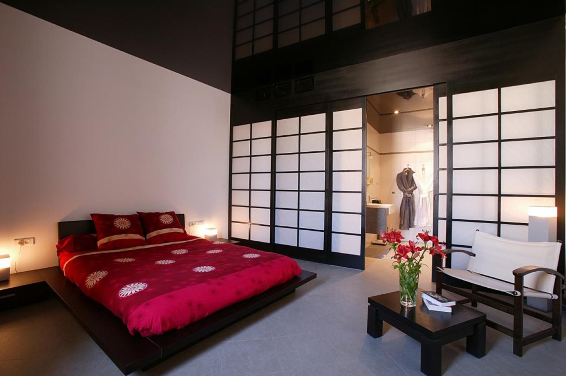 Опции за снимки на спалня в японски стил
