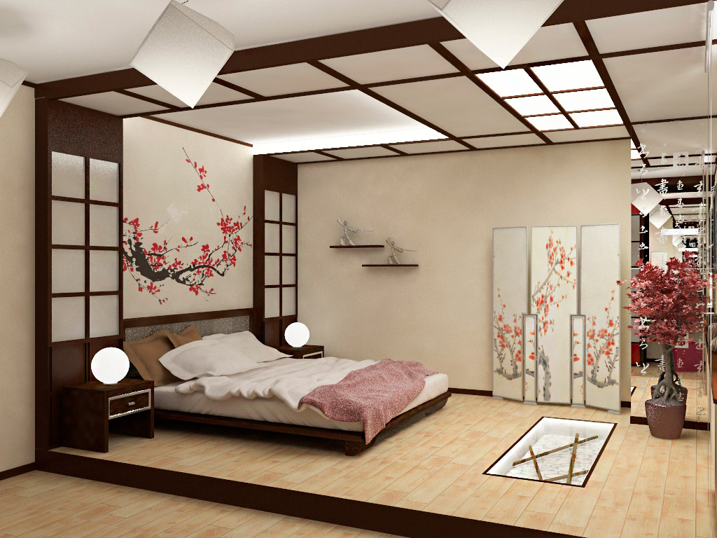 идеи за интериор в спалнята в японски стил