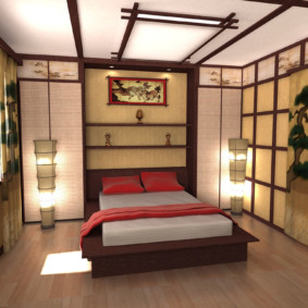 Japoniško stiliaus miegamojo dizaino idėjos