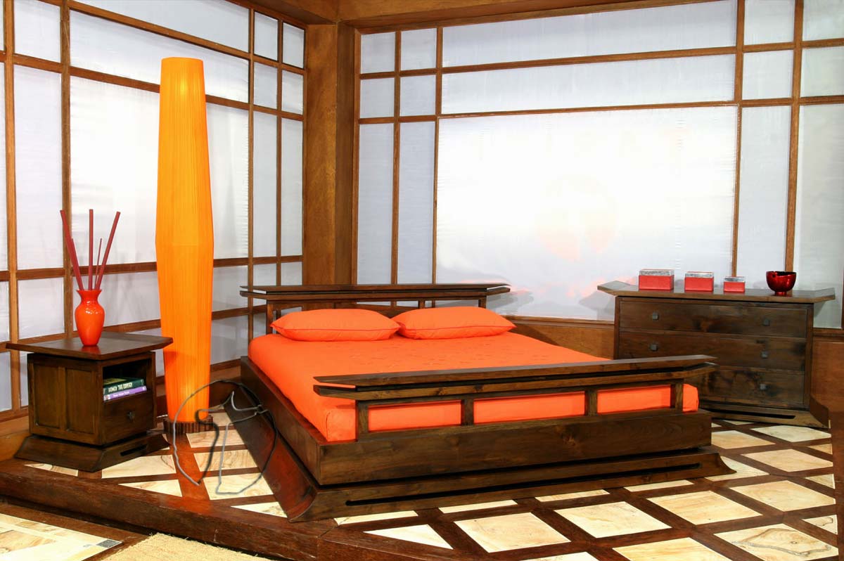 Japanilaisen tyylin makuuhuoneen näkymäideat