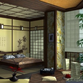 идеи за интериор в спалнята в японски стил