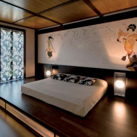 Japoniško stiliaus miegamojo apžvalgos idėjos