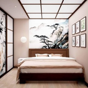 japoniško stiliaus miegamojo dizaino idėjos
