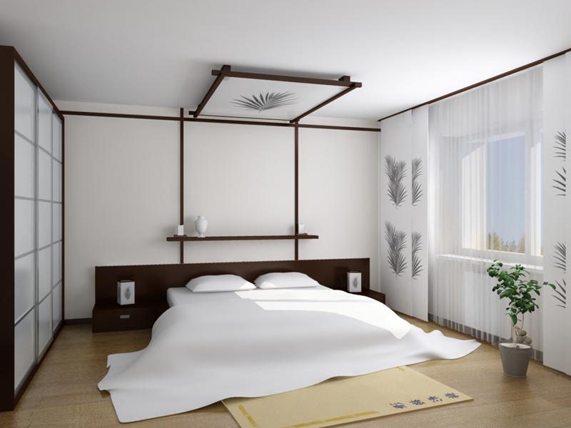 Japoniško stiliaus miegamojo interjero idėjos