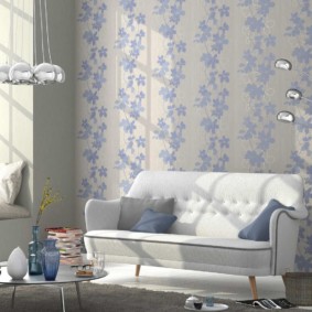 papel tapiz claro en la decoración de la foto de la sala de estar